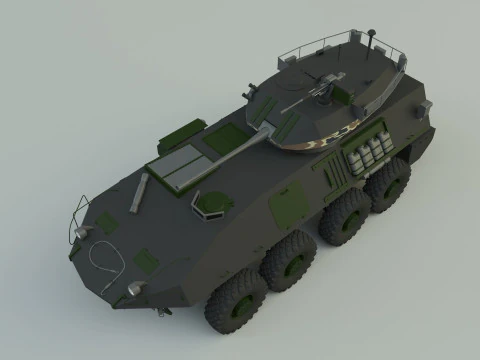 Military vehicle with LAV-25 tires 3D Model