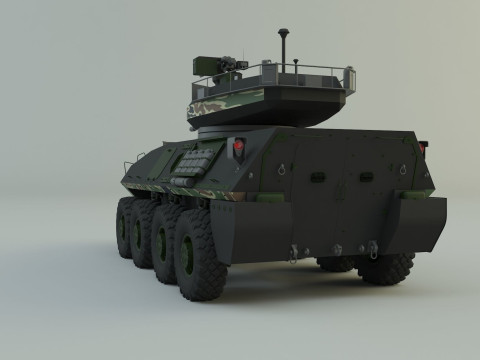 Military vehicle with LAV-25 tires 3D 模型