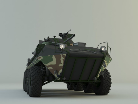 Military vehicle with LAV-25 tires 3D 模型