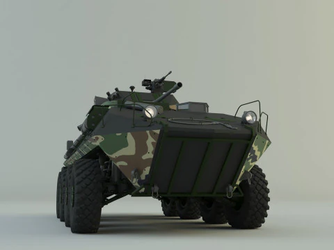 Military vehicle with LAV-25 tires 3D Model