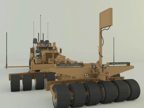 Cougar 6x6 MRAP military vehicle 3D Model