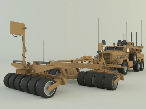 Cougar 6x6 MRAP military vehicle 3D Model