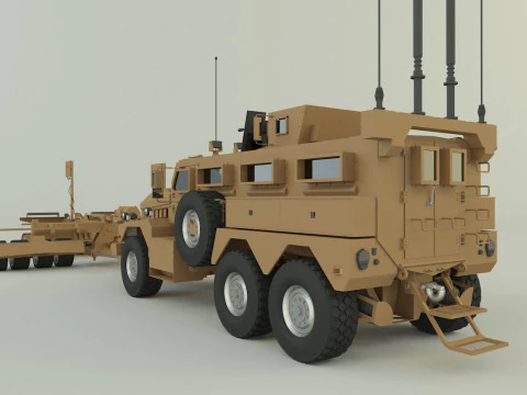 Cougar 6x6 MRAP military vehicle 3D Model