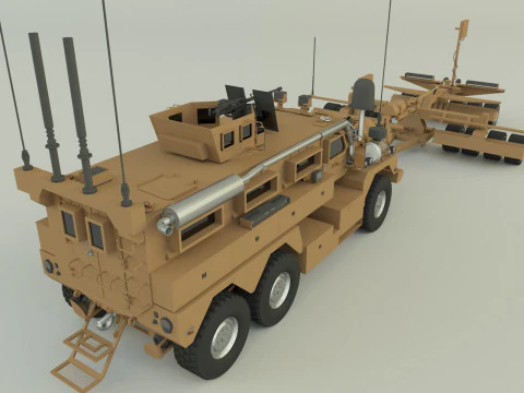 Cougar 6x6 MRAP military vehicle 3D Model