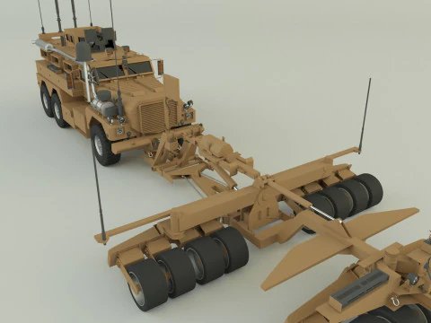 Cougar 6x6 MRAP military vehicle 3D Model