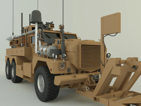 Cougar 6x6 MRAP military vehicle 3D Model