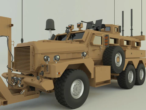 Cougar 6x6 MRAP military vehicle 3D Model