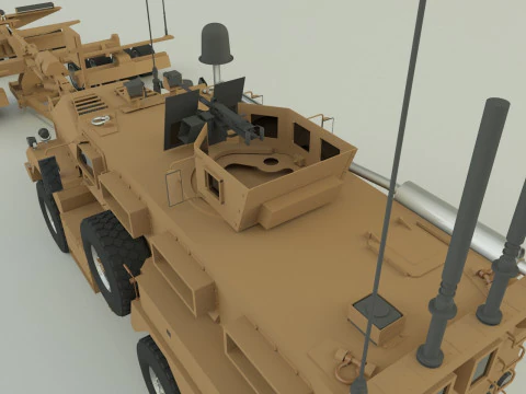 Cougar 6x6 MRAP military vehicle 3D Model