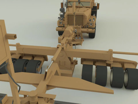 Cougar 6x6 MRAP military vehicle 3D Model
