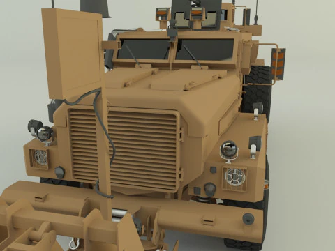 Cougar 6x6 MRAP military vehicle 3D Model