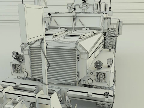 Cougar 6x6 MRAP military vehicle 3D Model