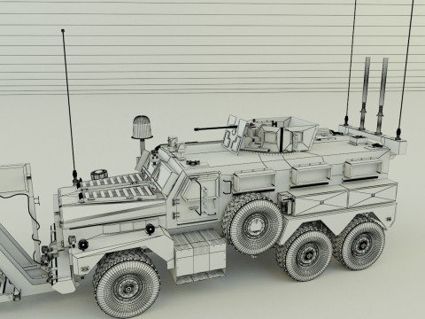 Cougar 6x6 MRAP military vehicle 3D 모델