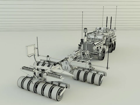 Cougar 6x6 MRAP military vehicle 3D Model