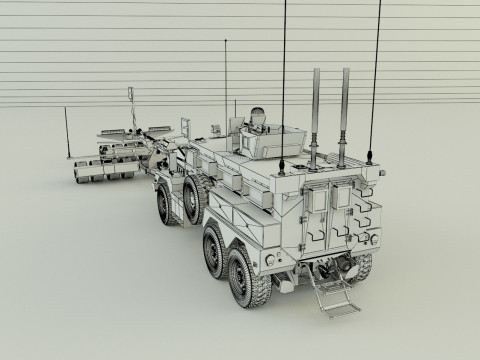 Cougar 6x6 MRAP military vehicle 3D 모델