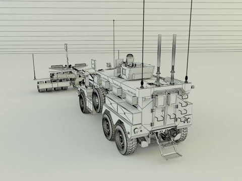 Cougar 6x6 MRAP military vehicle 3D Model
