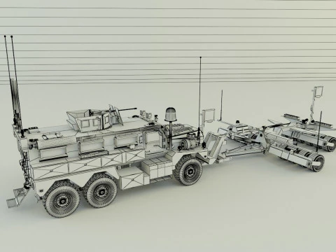 Cougar 6x6 MRAP military vehicle 3D Model