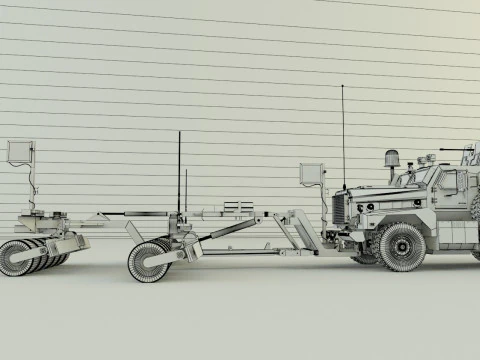 Cougar 6x6 MRAP military vehicle 3D Model