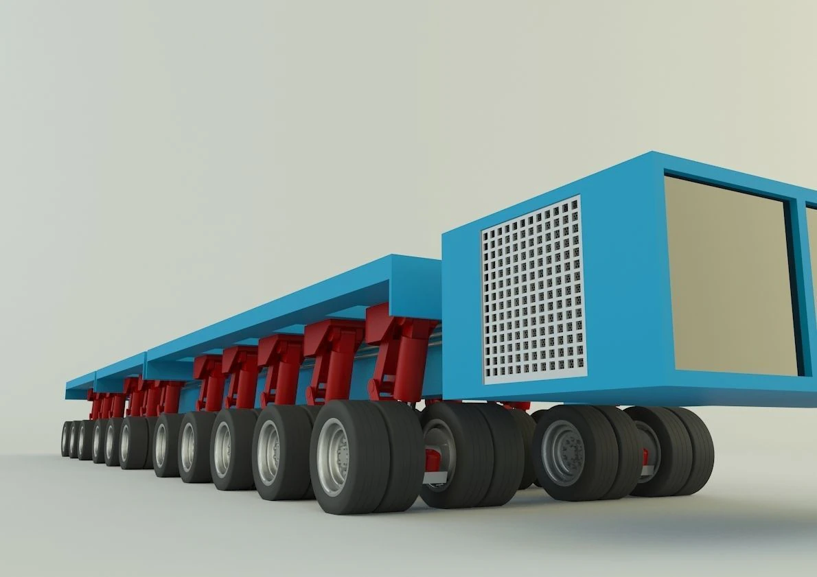 Multi axle hydraulic vehicle 3D Model .c4d .max .obj .3ds .fbx .stl .blend 