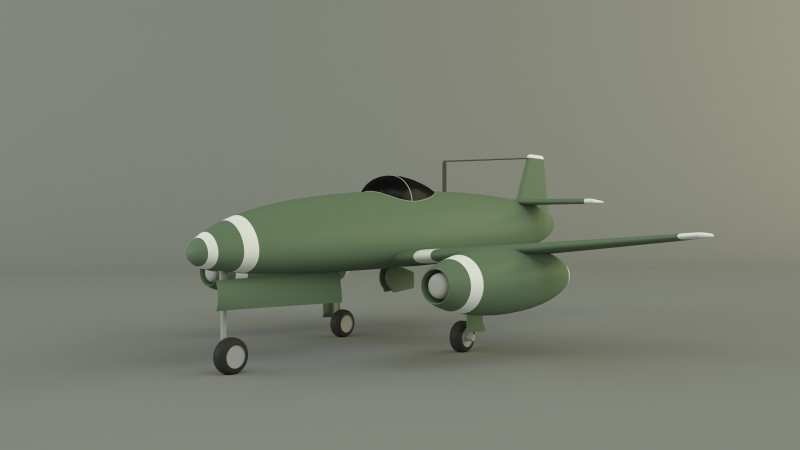 Nakajima Kikka jet aircraft 3D मॉडल .c4d .max .obj .3ds .fbx .stl .blend 