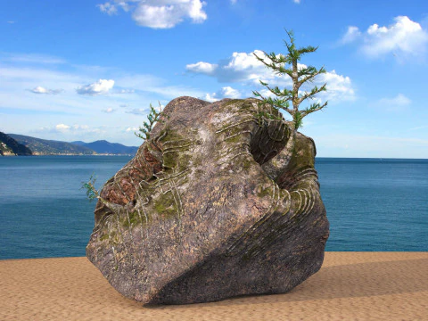 Modelo de árvore de rocha natural Modelo 3D