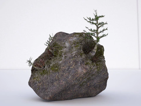Natural rock tree model 3D Model