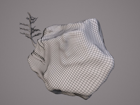 Natural rock tree model 3D Модель