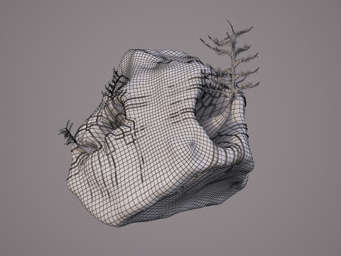Natural rock tree model 3D Модель
