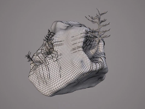 Natural rock tree model 3D Model