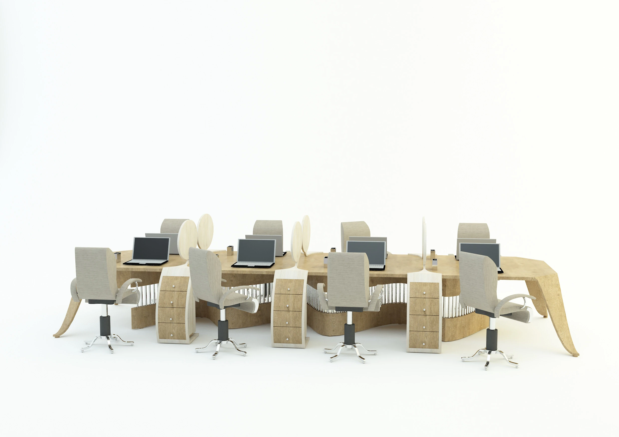 Office desk 3D Model .c4d .max .obj .3ds .fbx .stl .blend 