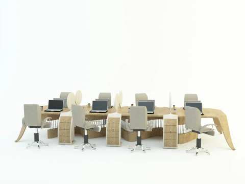 Office desk 3D Model