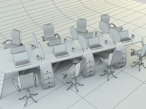 Office desk 3D Model