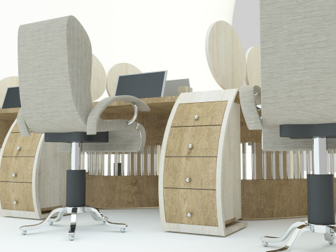 Office desk 3D Model