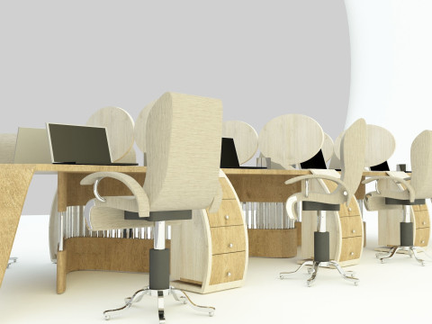 Office desk 3D Model