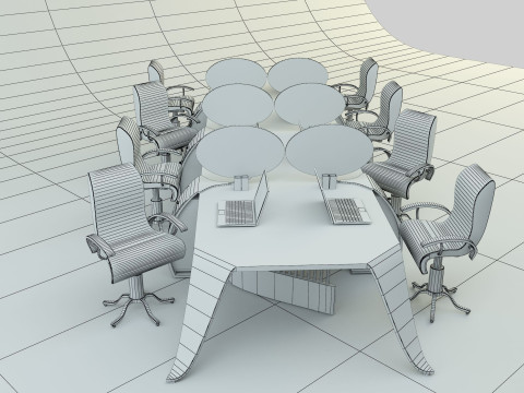 Office desk 3D Model