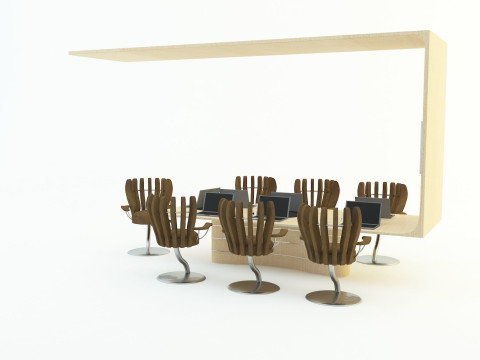 Office meeting table Modello 3D