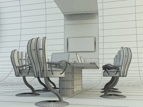 Office meeting table 3D Model