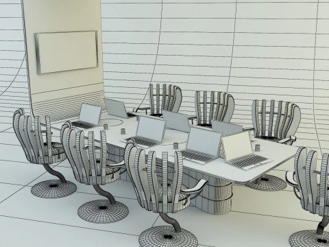 Office meeting table 3D Model