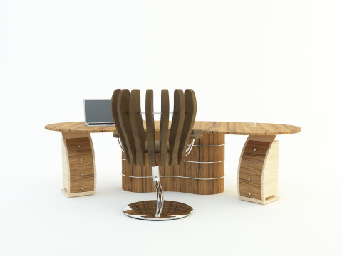 Office secretary desk Modello 3D