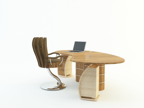 Office secretary desk 3D 모델