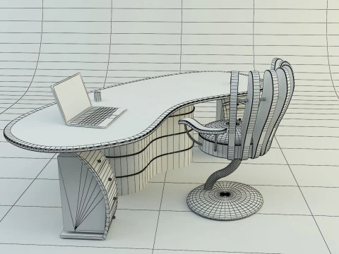 Office secretary desk 3D Model