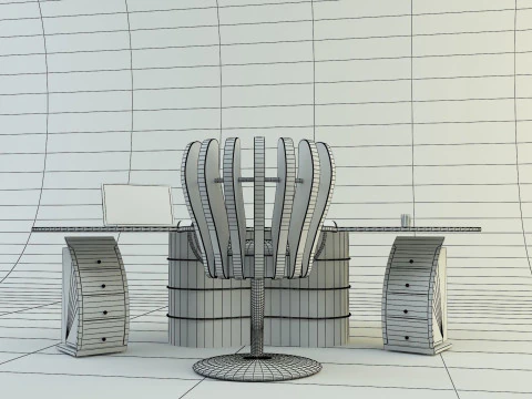 Office secretary desk 3D Model