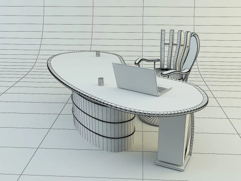 Office secretary desk 3D Model