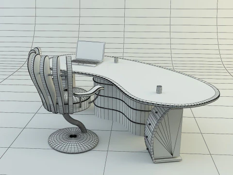 Office secretary desk 3D Model