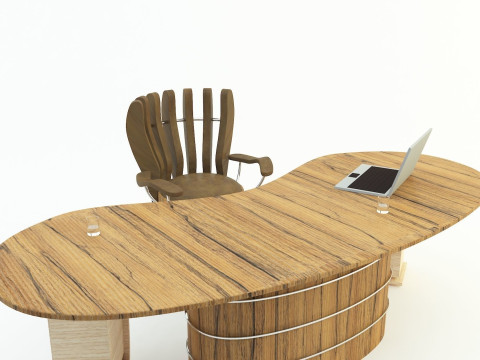 Office secretary desk 3D 모델