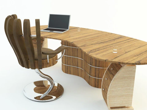 Office secretary desk 3D Model