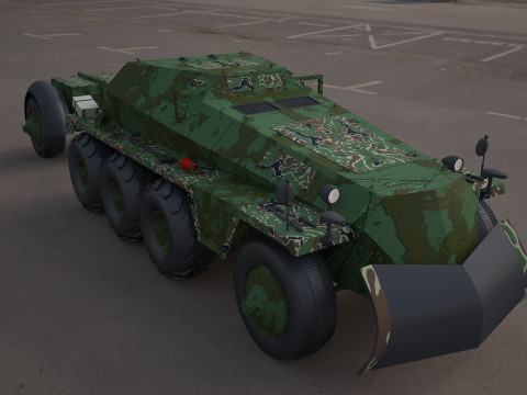 Replica SDKFZ 250 military vehicle 3d tire Model 3D
