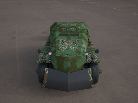 Replica SDKFZ 250 military vehicle 3d tire Model 3D