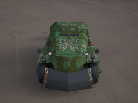 Replica SDKFZ 250 military vehicle 3d tire 3D Model