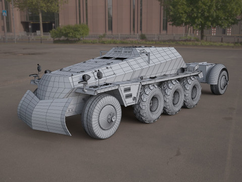 Replica SDKFZ 250 military vehicle 3d tire Model 3D