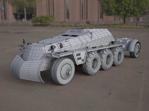 Replica SDKFZ 250 military vehicle 3d tire 3D Model
